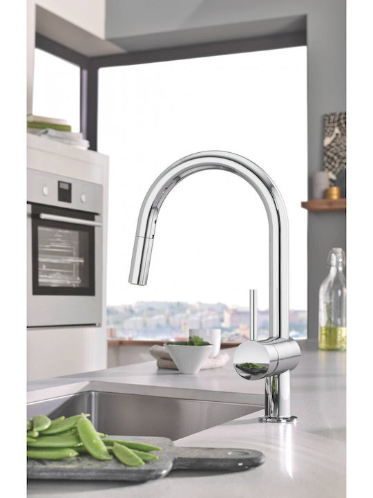 Grohe Minta New Kitchen Faucet Counter with Shower Silver