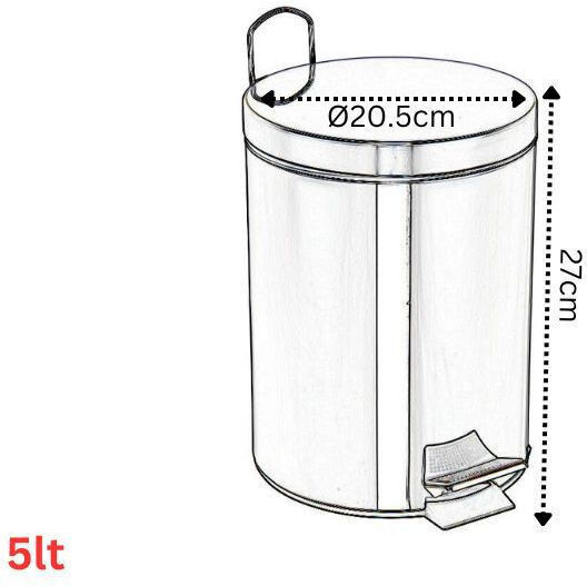 Vesta Inox Badezimmer Mülleimer 5Es Silber