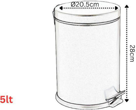 Vesta 03064 Metallisch Badezimmer Mülleimer 5Es