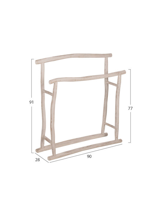 Single Floor Standing Bathroom Freestanding Towel Rack ​90x77cm White