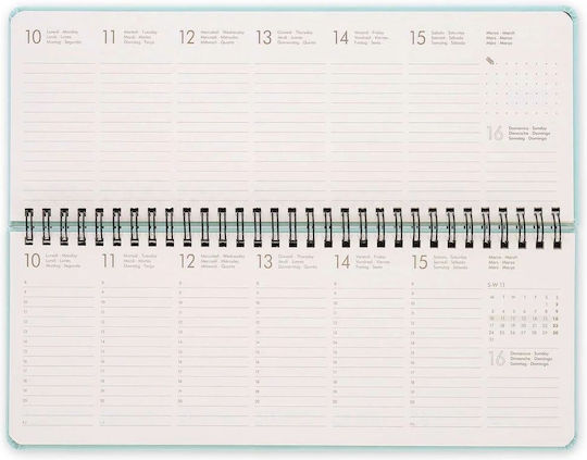 Legami Milano Daily Planner 2025 Green Spiral 15x27.2cm