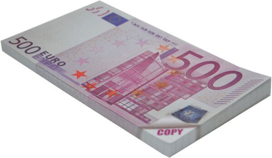 Uni Pap Money Notes 500€ Μπλοκ Σημειώσεων 70 Φύλλων Καρέ Ροζ
