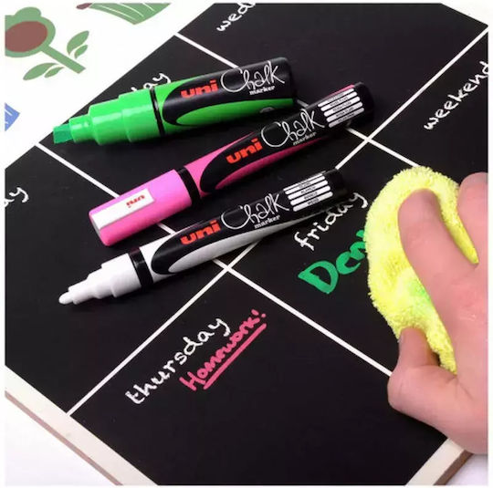 Uni-Ball Chalk Marker PWE-8K Marker White Blackboard Liquid Chalk for Fabric and Glass 8K