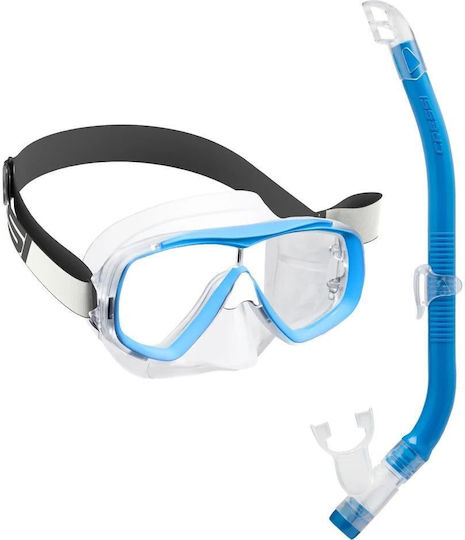 CressiSub Kids Silicone Diving Mask with Snorkel Estrella VIP Jr Clear Blue