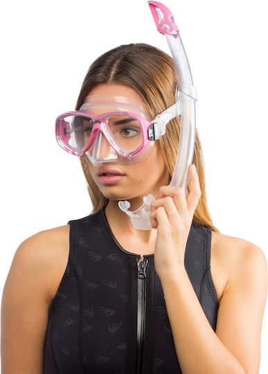 CressiSub Mască De Scufundare Cu Snorkel Perla & Mexiko Set Roz