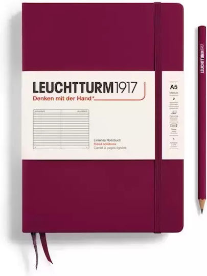 Leuchtturm1917 Med Ruled Port Notepad A5 Ruled Red 359691