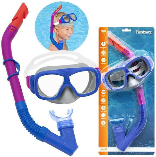 Bestway Μάσκα Θαλάσσης with Snorkel Hydro Swim Blue / Purple