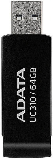Adata UC310 64GB USB 3.2 Stick Μαύρο
