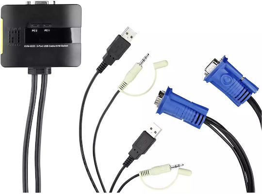 Level One 2-Port USB with Audio (KVM-0223 )