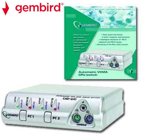 Gembird Automatic CPU switch w/audio support 2PCs