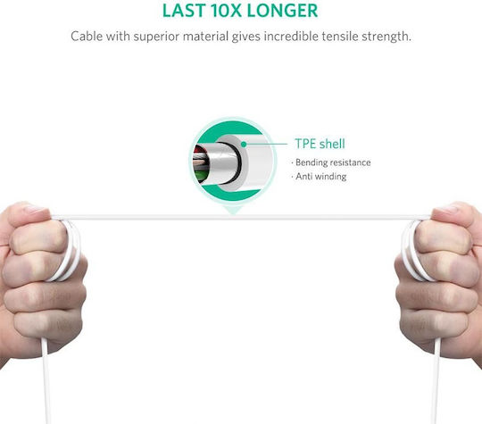 Ugreen US241 USB 2.0 Cable USB-C male - USB-B Λευκό 1.5m 40417