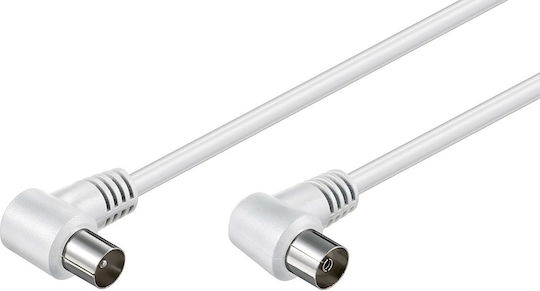 Powertech Antenna Cable Coax male - Coax female White 1.5m (CAB-V003) 1pcs