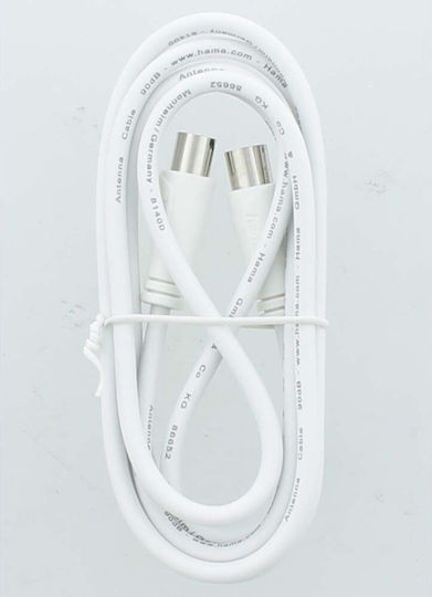 HAMA Καλώδιο Κεραίας Coax male - Coax female Λευκό 1.5m (00205045)