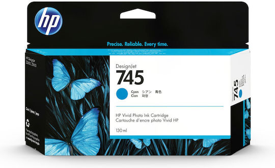 HP 745 Original InkJet Printer Ink Cyan (F9J97A)