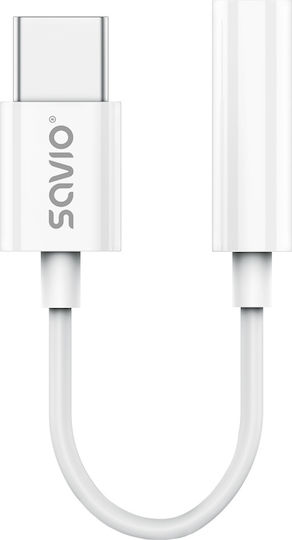 Savio AK-52 Μετατροπέας USB-C male σε 3.5mm female Λευκό 1τμχ