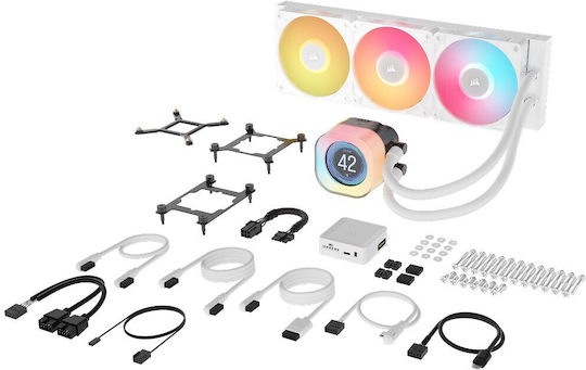 Corsair ICUE Link Titan RX Υδρόψυξη AIO CPU με 3 Ανεμιστήρες 120mm και RGB Φωτισμό Λευκή