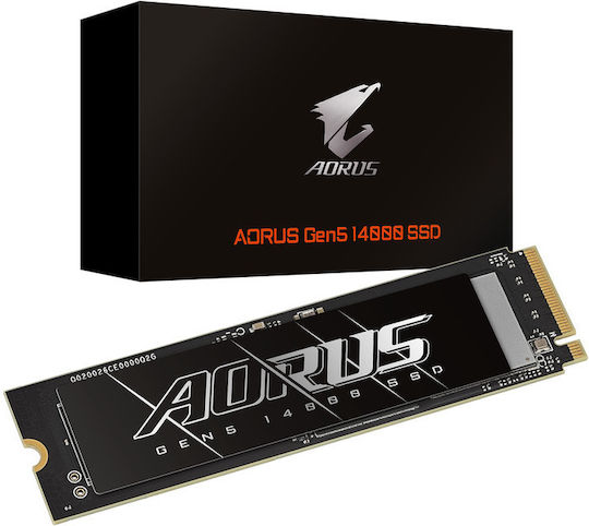 Gigabyte AORUS Gen5 14000 SSD 1TB M.2 Type with PCI Express 5.0 Connection and AG514K1TB Heatsink