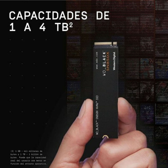 Western Digital Black SN850X W/o Heatsink SSD 8TB M.2 Type with PCI Express 4.0 Connection WDS800T2X0E-00CDD0