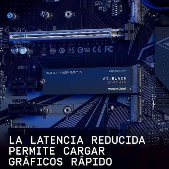 Western Digital Black SN850X W/o Heatsink SSD 8TB M.2 Type with PCI Express 4.0 Connection WDS800T2X0E-00CDD0