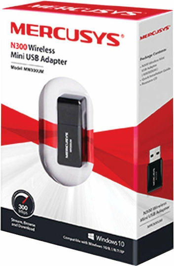 Mercusys MW300UM Adaptor De Rețea USB Cu Conexiune Wireless Wi-Fi 300Mbps Versiune V3