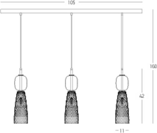 Zambelis Lights Pendant Light Yellow Rail 105cm