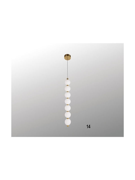 Luma Pendant Light Gold LED with Warm White Light Ball 7x7cm