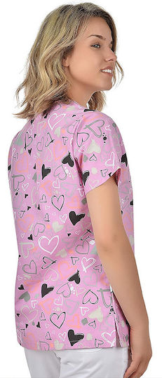 B-Well Bambina Women's Pink Medical Blouse Cotton and Polyester