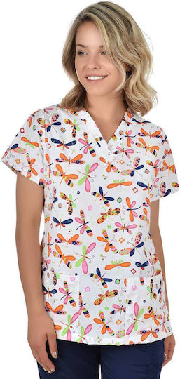 B-Well Bambina Women's Multicolour Medical Blouse Cotton and Polyester