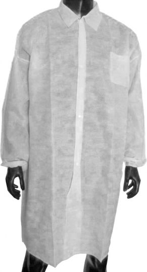 Bournas Medicals Unisex White Disposable Medical Dressing Gown