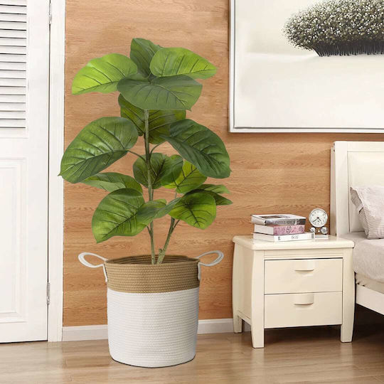 GloboStar Samothraki Planter Fabric Beige with Stand 35x35x40cm.