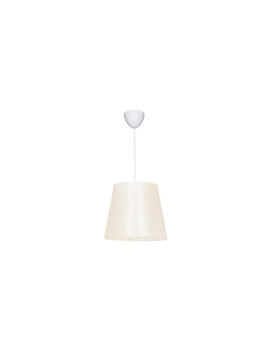 GloboStar Coney Pendant Light Beige with Socket E27 26x26x93cm