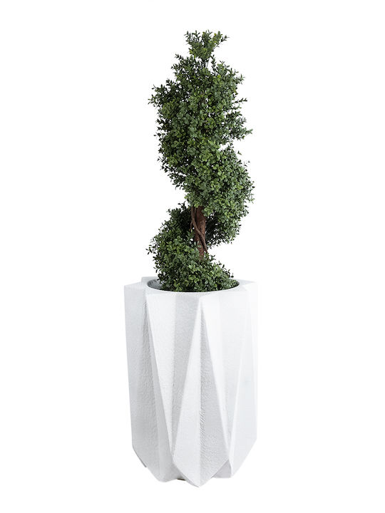 GloboStar PADOVA Planter Polyester White with Stand 46x46x67cm.