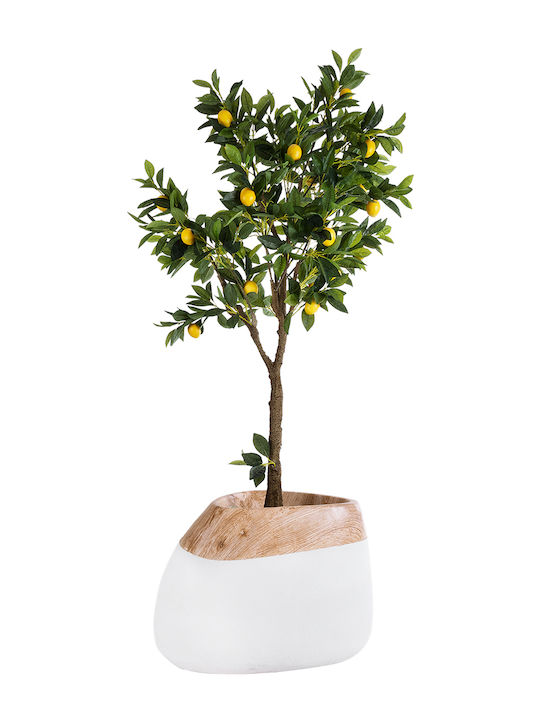 GloboStar Pandora Übertopf Polyester Braun mit Gestell 60x60x43εκ.