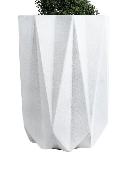 GloboStar PADOVA Planter Polyester White with Stand 46x46x67cm.