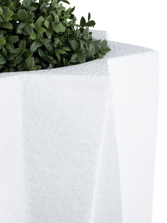 GloboStar PADOVA Planter Polyester White with Stand 46x46x67cm.