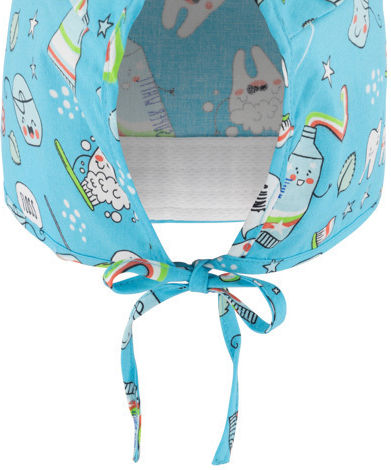 bwell Unisex Multicolour Surgical Cap Adriana Blue Teeth