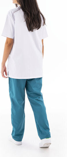 Women's Petrol Blue Medical Pants Cotton and Polyester