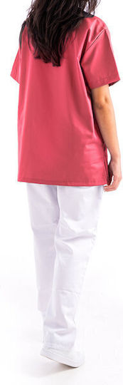 Medizinische Bluse Rosa aus Baumwolle und Polyester