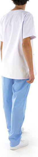 Men's Light Blue Medical Pants Cotton and Polyester