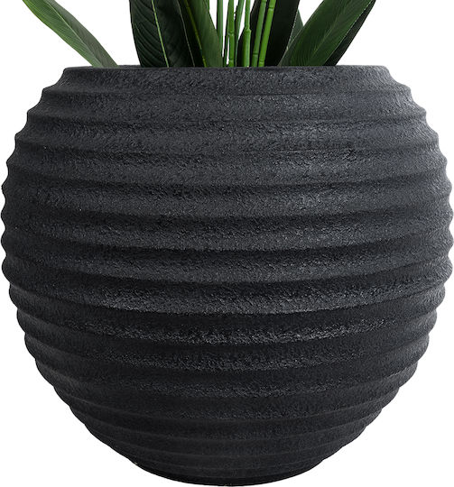 GloboStar Artificial Garden Ilaeira Κασπώ Πολυεστερικό Μαύρο με Βάση 71x71x64εκ.