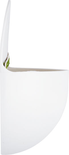 GloboStar Artificial Garden Lyon Planter Plastic White with Stand 12x6x13.5cm.