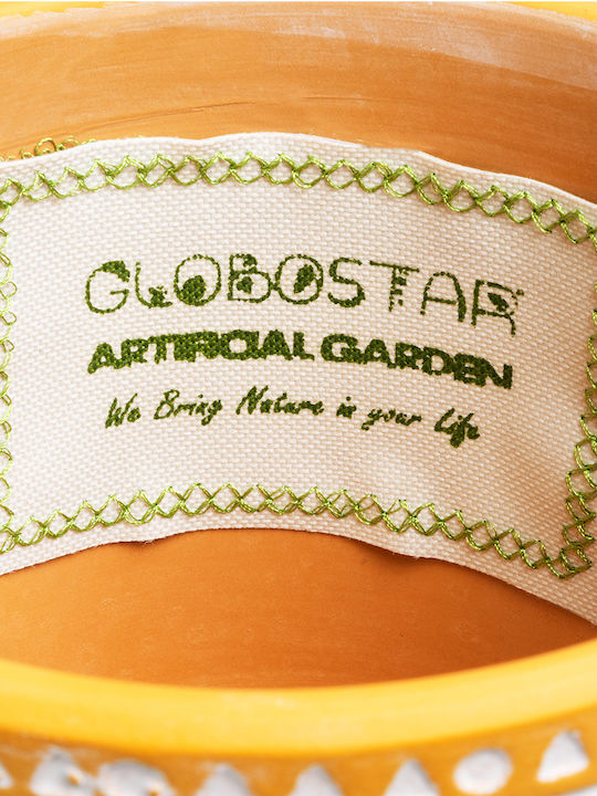 GloboStar Artificial Garden Jaipur Κασπώ Κεραμικό Πορτοκαλί 16x16x16εκ.