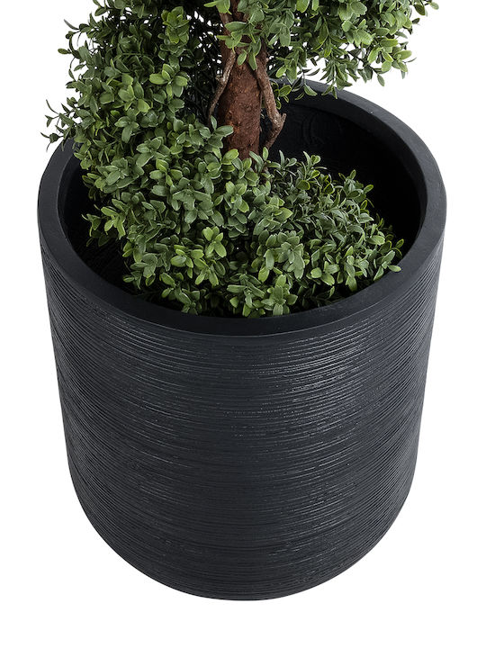 GloboStar Artificial Garden Damascus Übertopf Polyester Schwarz 45x45x45εκ.