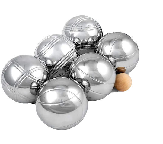 Geological Petanque Game Zola 6 Metal Balls Storage Case 1 Wooden Ball String Measuring Distance