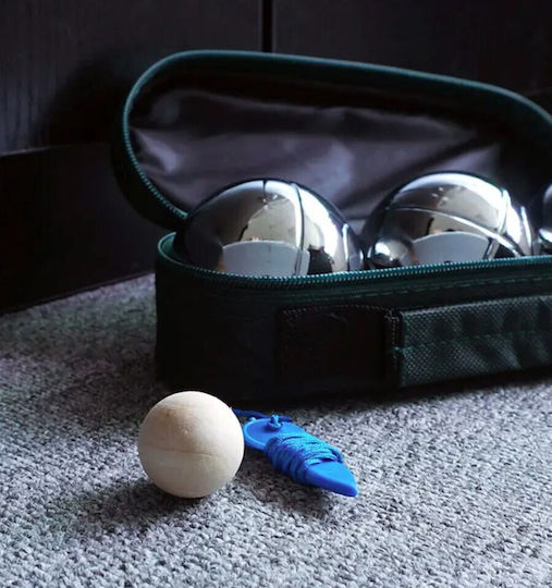 Geological Petanque Game Zola 6 Metal Balls Storage Case 1 Wooden Ball String Measuring Distance