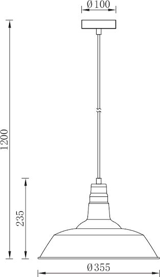 Braytron Braytron Bronze Ceiling Light with E27 Socket 35.5x35.5cm