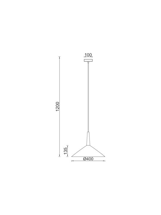 Braytron Κρεμαστό Φωτιστικό Λευκό LED 40x120x40εκ.