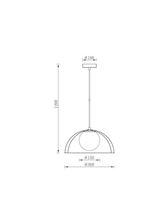 Braytron Κρεμαστό Φωτιστικό Μαύρο LED 36x36x36εκ.