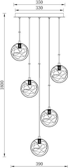Braytron Висящо Осветително Тяло Златист LED