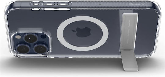 Caseology Capella Mag Kickstand Transparent Durable Hard Case Magsafe Kickstand Apple iPhone 15 Pro Clear White Acs06757